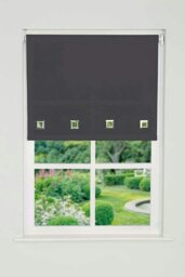 Rackhams Black Square Eyelet Edge Roller Blind - 180cm - thumbnail 3