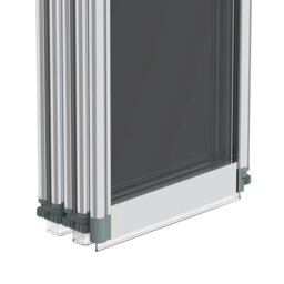 Rackhams 5-Fold Grey Glass Shower Screen - Grey - thumbnail 5