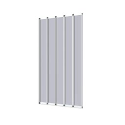 Rackhams 5-Fold Grey Glass Shower Screen - Grey - thumbnail 3