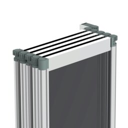 Rackhams 5-Fold Grey Glass Shower Screen - Grey - thumbnail 4