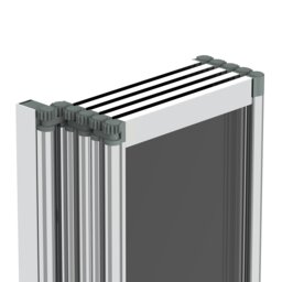 Rackhams 5-Fold Grey Glass Shower Screen - Grey - thumbnail 6