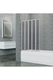 Rackhams 5-Fold Grey Glass Shower Screen - Grey