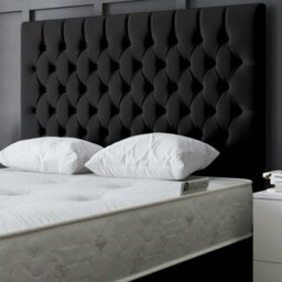 Rackhams Seraphine Divan Bed with Upholstered Headboard - Four Drawers - Black - Double - thumbnail 4