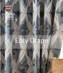 Rackhams Luxury Diamond Jacquard Metallic Fully Lined Ring Top Curtains - Grey - 168cm width x 183cm drop - thumbnail 1