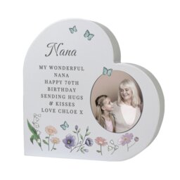 Rackhams Personalised Wild Flowers Photo Upload Heart Ornament