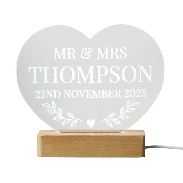 Rackhams Personalised Wedding Heart LED Light - image 1