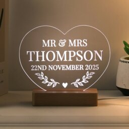 Rackhams Personalised Wedding Heart LED Light - thumbnail 2