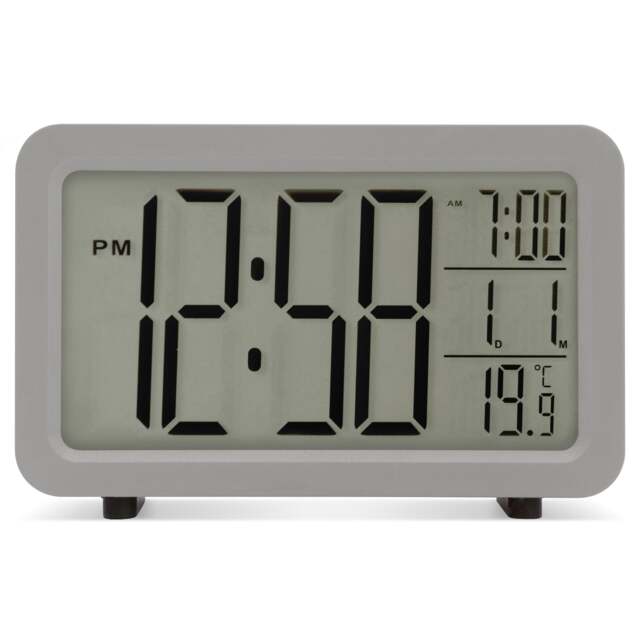 Rackhams Harley Superbrite® Modern Digital Alarm Clock - Grey - image 1