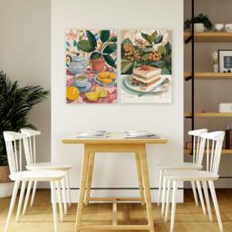 Rackhams Wall Decor Ideas For Hallway - Set of 2 Italian Lifestyle Wall art Prints - 20 x 30 in / 50 x 76 cm - Matte Museum Quality Art Paper 290 gsm - Oak Frame - thumbnail 4