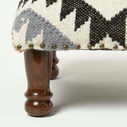 Rackhams Agra Handwoven Kilim Footstool - 50 x 30 cm - thumbnail 4