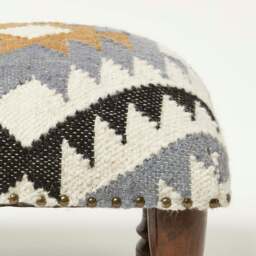 Rackhams Agra Handwoven Kilim Footstool - 50 x 30 cm - thumbnail 5