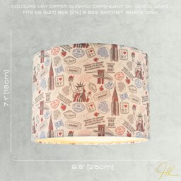 Rackhams New York Themed Lamp Shade with Statue of Liberty and Brooklyn Bridge - thumbnail 6