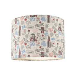 Rackhams New York Themed Lamp Shade with Statue of Liberty and Brooklyn Bridge