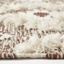 Rackhams Lhasa Handwoven Brown and Cream Diamond Kilim Wool Rug - 66 x 200 cm - thumbnail 5