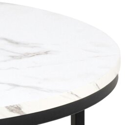 Rackhams Spiro Coffee Table with White Marble Melamine Top & Black Legs - 1 - White - White - thumbnail 4