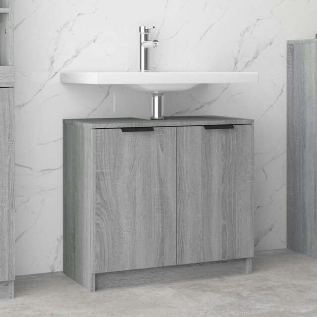 Rackhams Bathroom Cabinet Grey Sonoma 64.5x33.5x59 cm Engineered Wood
