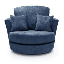 Rackhams Monaco Chenille Fabric Swivel Chair - Black - thumbnail 5