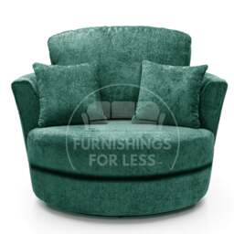 Rackhams Monaco Chenille Fabric Swivel Chair - Black - thumbnail 3