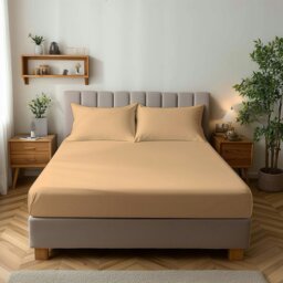 Rackhams Microfibre Soft Touch Fitted Sheet 25cm Skirt Plain Dyed Bed Linen - Super King - Sky - thumbnail 5