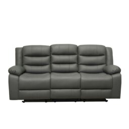 Rackhams Roma Leather Grey Sofa 3+2 Seater Recliner Sofa in Grey - 2 Seater - thumbnail 4