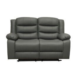 Rackhams Roma Leather Grey Sofa 3+2 Seater Recliner Sofa in Grey - 2 Seater - thumbnail 1