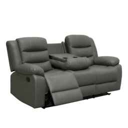Rackhams Roma Leather Grey Sofa 3+2 Seater Recliner Sofa in Grey - 2 Seater - thumbnail 6