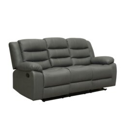Rackhams Roma Leather Grey Sofa 3+2 Seater Recliner Sofa in Grey - 2 Seater - thumbnail 5