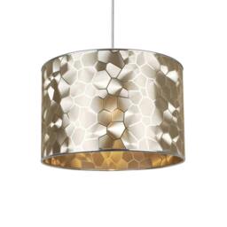 Rackhams Elin Gold and Silver Textured Cylinder Shade - thumbnail 2