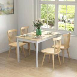 Rackhams Four-Seater Farmhouse-Style Wooden Table - thumbnail 2