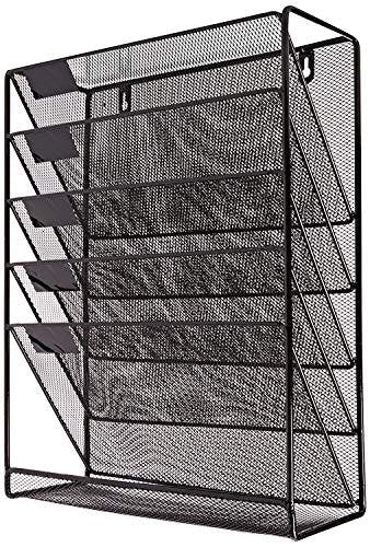 Rackhams Mesh wall literature holder magazine hanging file Black- HOME/OFFICE ORGANIZER - image 1