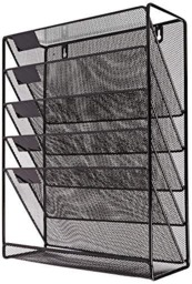 Rackhams Mesh wall literature holder magazine hanging file Black- HOME/OFFICE ORGANIZER