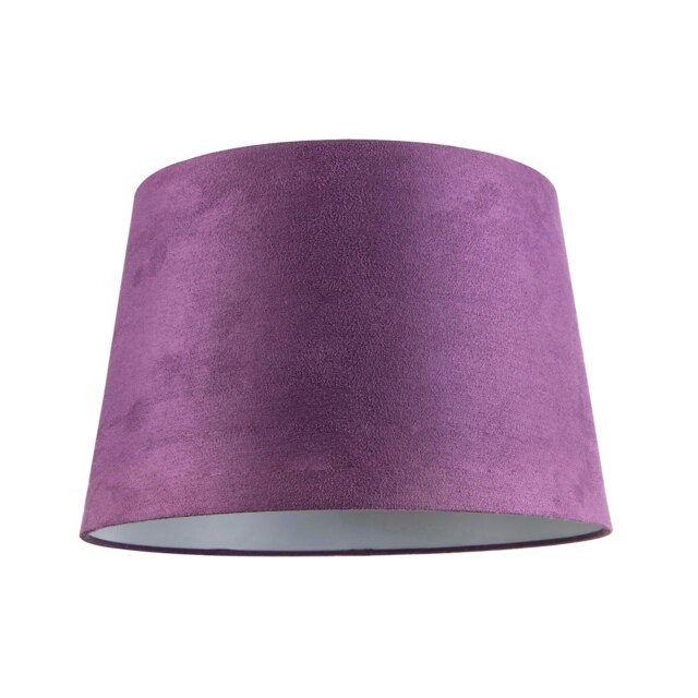 Rackhams Deep Purple Velvet 12 Inch Drum Lamp Shade with White Cotton Inner - image 1