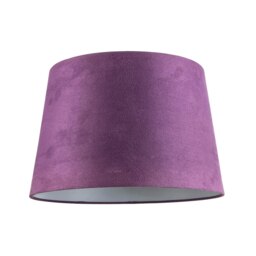 Rackhams Deep Purple Velvet 12 Inch Drum Lamp Shade with White Cotton Inner