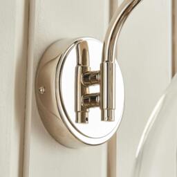 Rackhams Brunswick Polished Nickel & Glass Wall Light - thumbnail 6