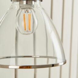 Rackhams Brunswick Polished Nickel & Glass Wall Light - thumbnail 4