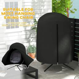 Rackhams 190 x 128cm Hanging Egg Chair Furniture Cover - Black - thumbnail 4
