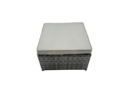 Rackhams Garden Outdoor Rattan Furniture Set Rattan Love Sofa 3 Seater Sofa with 2 Big Footstools Side Table Dark Grey Mixed - thumbnail 6