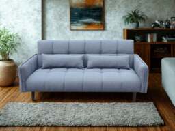 Rackhams Bello 2 Seater Sofa Bed in Grey or Silver - Silver