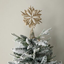 Rackhams 29cm Antique Gold Snowflake Christmas Tree Topper - thumbnail 3
