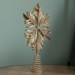 Rackhams 29cm Antique Gold Snowflake Christmas Tree Topper - thumbnail 4