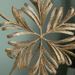 Rackhams 29cm Antique Gold Snowflake Christmas Tree Topper - thumbnail 6