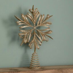 Rackhams 29cm Antique Gold Snowflake Christmas Tree Topper - thumbnail 5