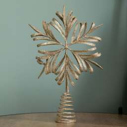 Rackhams 29cm Antique Gold Snowflake Christmas Tree Topper - thumbnail 1