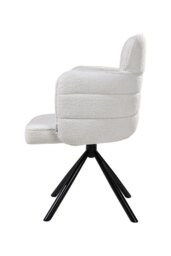 Rackhams White Upholstered Leisure Swivel Chair with Metal Legs - White - thumbnail 5