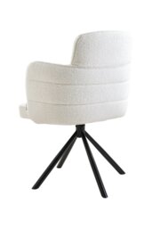 Rackhams White Upholstered Leisure Swivel Chair with Metal Legs - White - thumbnail 6