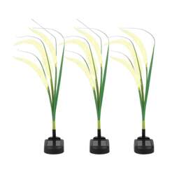 Rackhams Pack of 3 Solar Setaria Viridis Stake Lights – Decorative Grass Effect LED Garden Lights