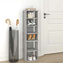 Rackhams Shoe Rack Grey Sonoma 27.5x27x102 cm Engineered Wood - thumbnail 1