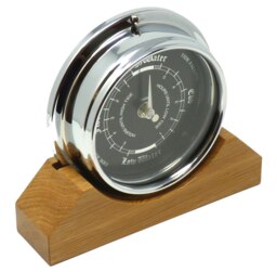 Rackhams Handmade Prestige Tide Clock in Chrome on an English Light Oak Mantel/Display Mount - thumbnail 4