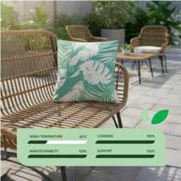 Rackhams Pair of Outdoor Scatter Cushions – Botanical Leaf Design - thumbnail 2