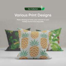 Rackhams Pair of Outdoor Scatter Cushions – Botanical Leaf Design - thumbnail 5